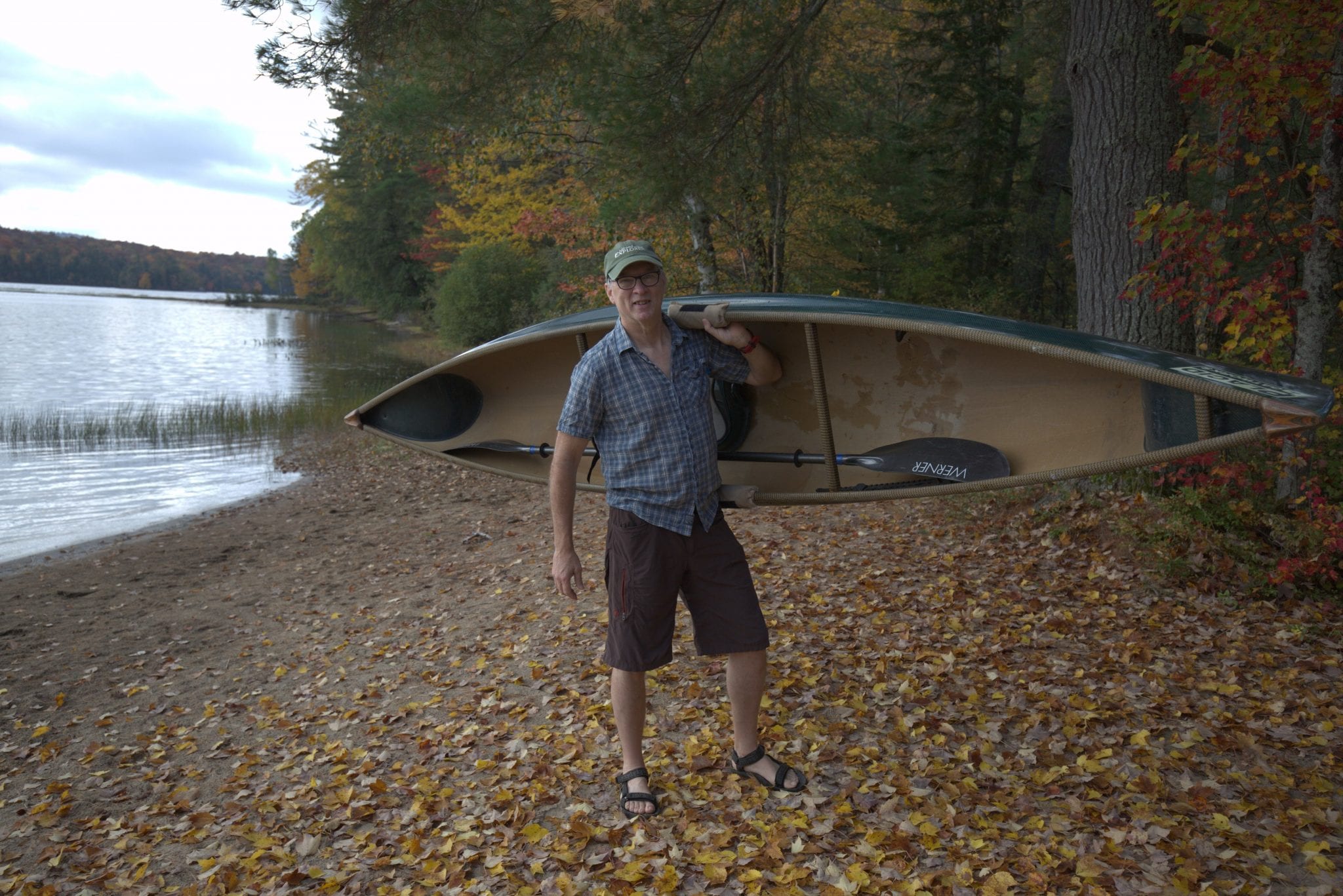 Phil Brown with canoe