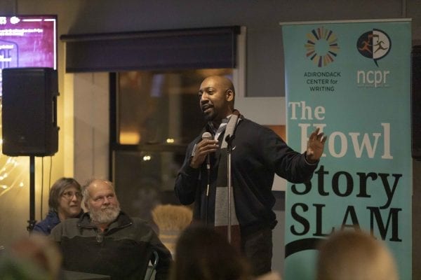 Adirondack Center for Writing hosted a story slam at the Big Slide Brewery in Lake Placid in November. Photo by Mike Lynch
