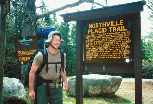 a hiker on the northville-placid trail
