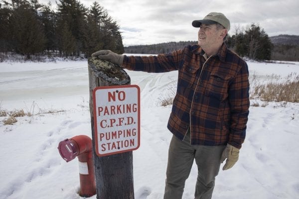Penfield Foundation member Dave Hall says that if the dam is removed from Penfield Pond, the water body would cease to exist. That has some people concerned because the pond would be used to fight fires in Ironville, which is a national historic district, with a dozen buildings still standing that have connections to the glory days of iron mining. The crown jewel is the Penfield Homestead, the nearly 200-year-old home of mining pioneer Allen Penfield, which is now a museum bursting with artifacts and stories. The most significant is told through a replica of the electromagnet that changed the face of industry. Photo by Mike Lynch