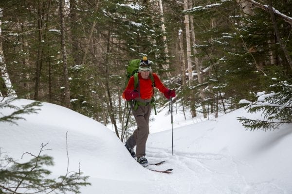 Last winter Explorer photographer Mike Lynch tagged along with Ron Konowitz for a trip on the Wright Peak Ski Trail in the High Peaks Wilderness.  This trail, built in the 1930s, continues to be popular among backcountry skiers looking for a challenging option in a remote area. Konowitz, president of the Adirondack Powder Skier Association, is a firm advocate of improving and adding backcountry skiing options to the Adirondack Forest Preserve. Photo by Mike Lynch