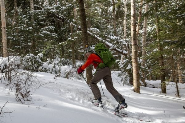 Last winter Explorer photographer Mike Lynch tagged along with Ron Konowitz for a trip on the Wright Peak Ski Trail in the High Peaks Wilderness.  This trail, built in the 1930s, continues to be popular among backcountry skiers looking for a challenging option in a remote area. Konowitz, president of the Adirondack Powder Skier Association, is a firm advocate of improving and adding backcountry skiing options to the Adirondack Forest Preserve. Photo by Mike Lynch