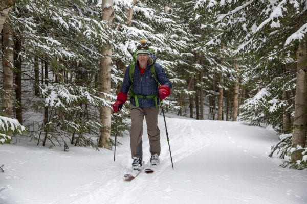 Last winter Explorer photographer Mike Lynch tagged along with Ron Konowitz for a trip on the Wright Peak Ski Trail in the High Peaks Wilderness.  This trail, built in the 1930s, continues to be popular among backcountry skiers looking for a challenging option in a remote area. Konowitz, president of the Adirondack Powder Skier Association, is a firm advocate of improving and adding backcountry skiing options to the Adirondack Forest Preserve. Photo by Mike Lynch