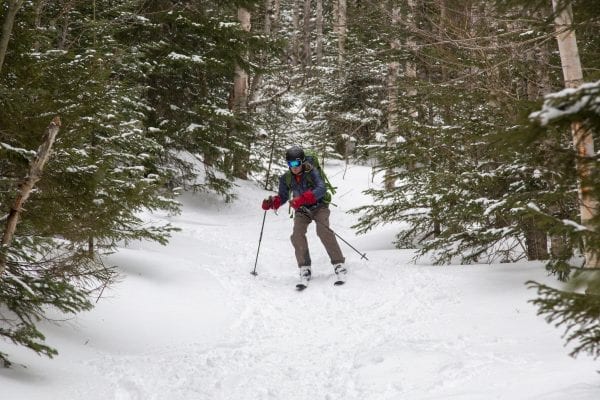 Last winter Explorer photographer Mike Lynch tagged along with Ron Konowitz for a trip on the Wright Peak Ski Trail in the High Peaks Wilderness.  This trail, built in the 1930s, continues to be popular among backcountry skiers looking for a challenging option in a remote area. Konowitz, president of the Adirondack Powder Skier Association, is a firm advocate of improving and adding backcountry skiing options to the Adirondack Forest Preserve. Photo by Mike Lynch