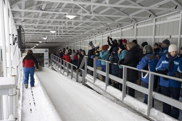 Behind the scenes with USA Luge Race Official Peggy Mousaw at the Youth National Seeding Races and Championships in February at the Mount Van Hoevenberg Sports Complex in Lake Placid. Photo by Mike Lynch