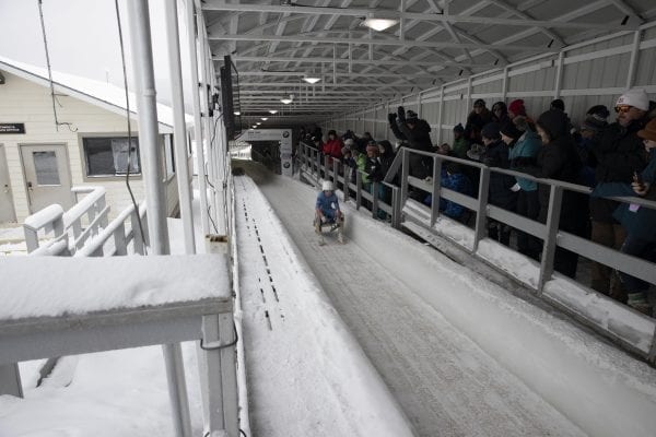 Behind the scenes with USA Luge Race Official Peggy Mousaw at the Youth National Seeding Races and Championships in February at the Mount Van Hoevenberg Sports Complex in Lake Placid. Photo by Mike Lynch