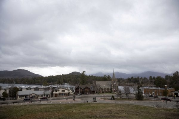 A view of downtown Lake Placid in late April. Photo by Mike Lynch
