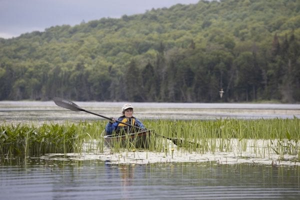Joan Collins paddles County Line Flow. Photo by Mike Lynch