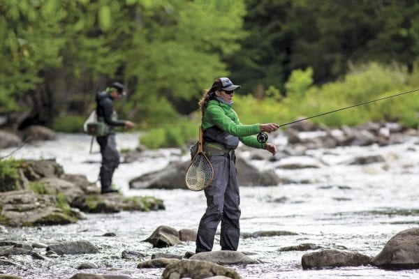 Fly Fishing became one of the first activities that guides were allowed to do this summer in the Adirondacks. Photo by Mike Lynch