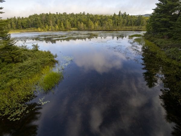 Scenes an early morning drive on Goldsmith Road in the northern Adirondacks. The goal was to spot a moose. None were seen, but the scenery was fantastic as the fog lifted off the water and rose above the forests. Photos by Mike Lynch