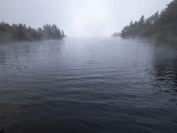 Scenes an early morning drive on Goldsmith Road in the northern Adirondacks. The goal was to spot a moose. None were seen, but the scenery was fantastic as the fog lifted off the water and rose above the forests. Photos by Mike Lynch