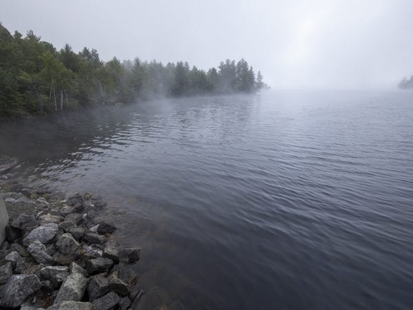 Scenes an early morning drive on Goldsmith Road in the northern Adirondacks. The goal was to spot a moose. None were seen, but the scenery was fantastic as the fog lifted off the water and rose above the forests. Photos by Mike Lynch