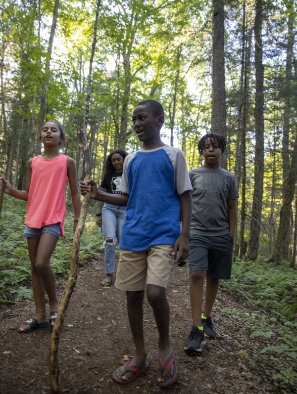 Hikers enjoy the trails at the Paul Smith's College's VIC. Photo by Mike Lynch