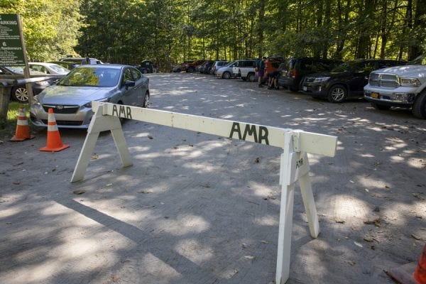 The Adirondack Mountain Reserve parking lot fills up early most weekend days. Photo by Mike Lynch