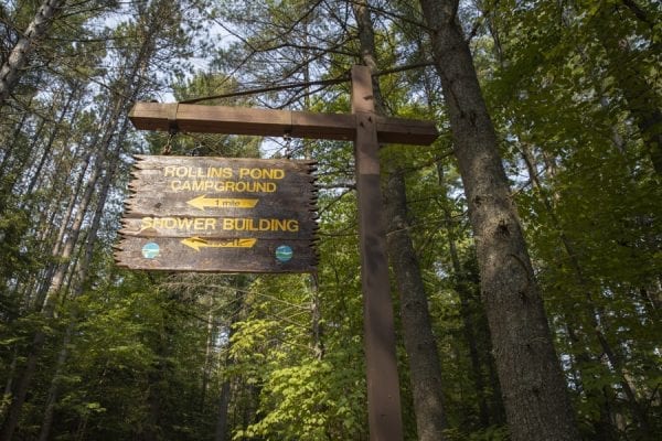People who camp at Rollins Pond Campground must drive through Fish Creek Campground to get to their sites. Photo by Mike Lynch