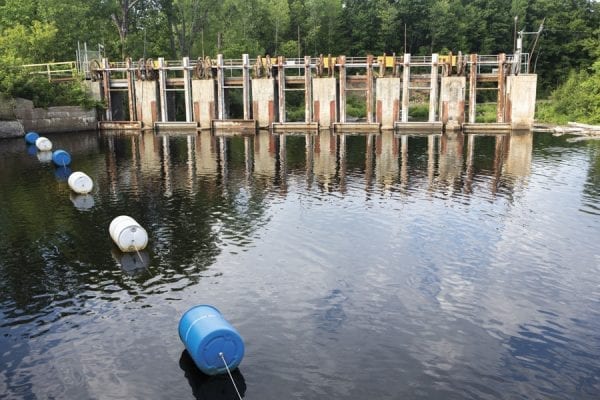 Treadwell Mills Dam is one of the many dams on the Saranac River that have changed its natural flows.  Photo by Benjamin Chambers