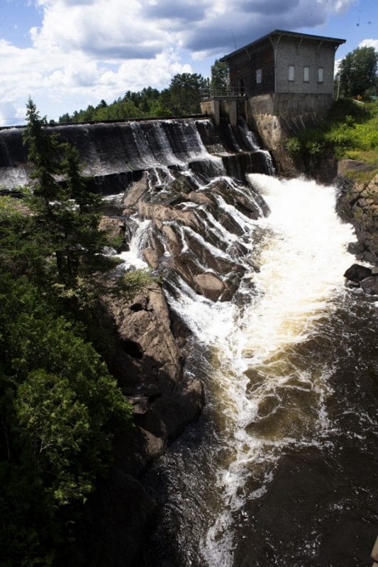 Union Falls Dam, one of the many manmade structures on the Saranac River. Photo by Benjamin Chambers