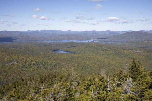 View of Union Falls Pond from Catamount Mountain. photo by Mike Lynch