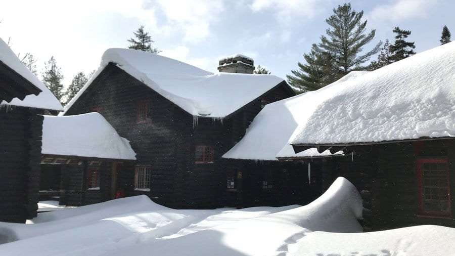 Camp Santanoni under a blanket of snow