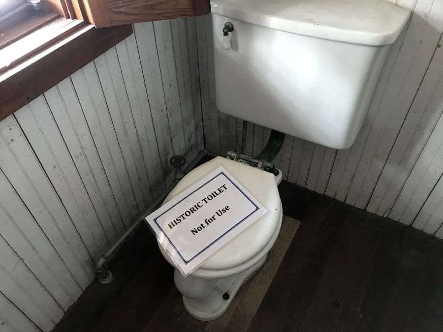 An out-of-service toilet at Camp Santanoni