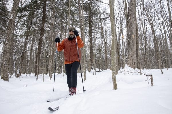 Explorer editor Brandon Loomis enjoys the fresh snow. Photo by Mike Lynch