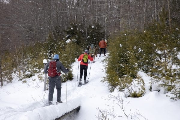 The group leaves the airport section of the trail. Photo by Mike Lynch