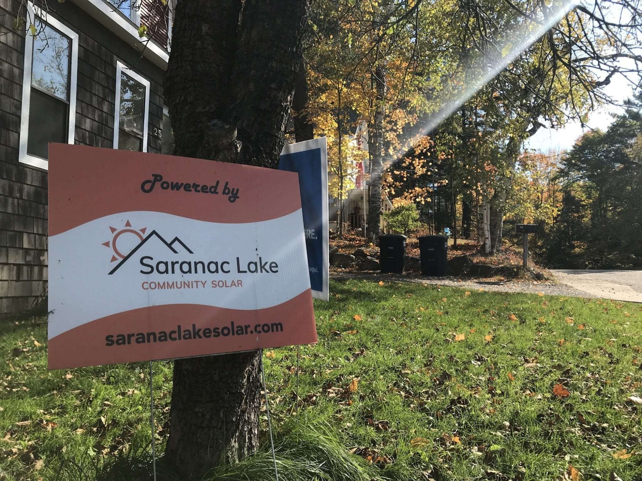 Saranac Lake Community Solar Sign