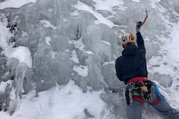 Jacob Furr ice climbing