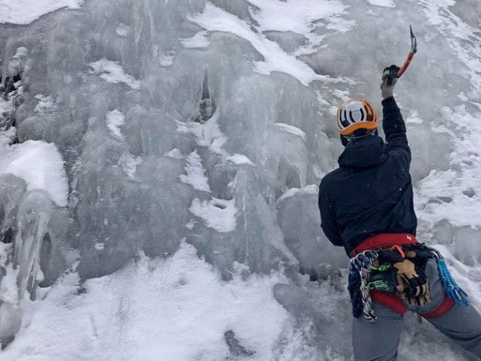 Jacob Furr ice climbing