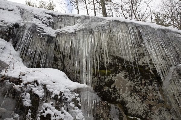 Icicles along the North Boquet Summit Trail. Photo by Mike Lynch