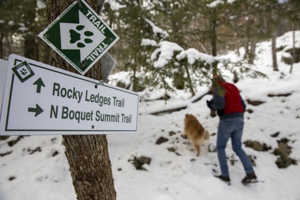 Bill Amadon starts a hike on the North Boquet Summit Trail. Photo by Mike Lynch