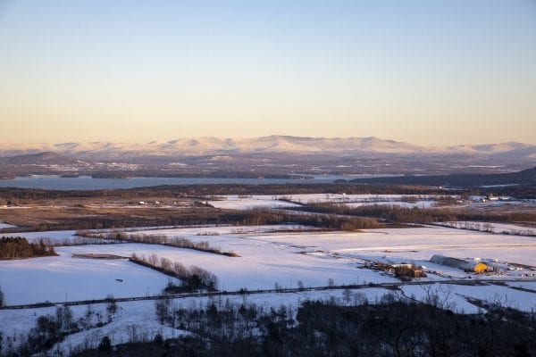 A view of the Champlain Valley and Green Mountains from North Boquet Mountain. Photo by Mike Lynch