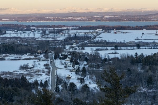 A view of the Champlain Valley and Green Mountains from North Boquet Mountain. Photo by Mike Lynch