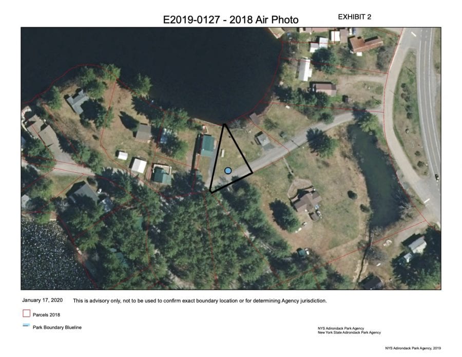 An aerial photo of Woodward Lake.