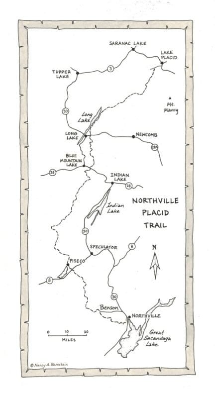 Northville-Placid Trail NPT map