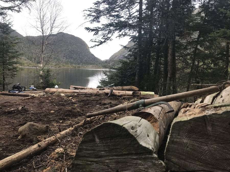 Lean-to on Beaver Point on Lake Colden.