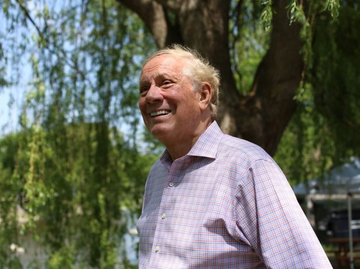 George Pataki, the 53rd governor of New York, looks out on the Boquet River in Willsboro.
