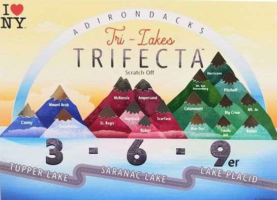Tri-Lakes Trifecta hiking challenge scratch card