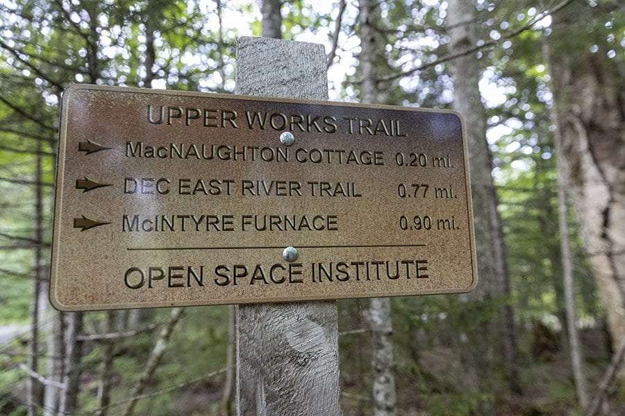 upper works trail sign