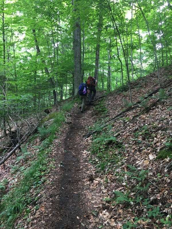 Hiking in to Johns Brook Lodge.