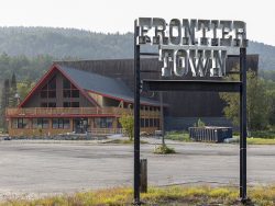 frontier town gateway a-frame building