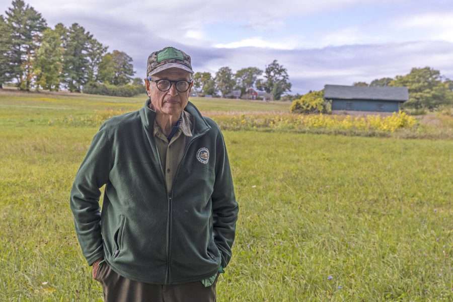 man in a field
