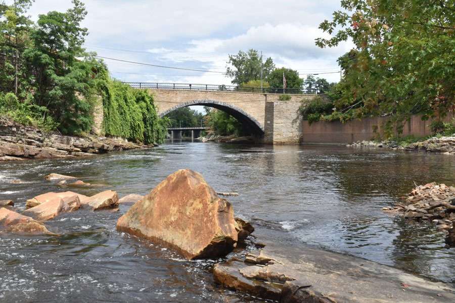 stone arch bridge over ausable