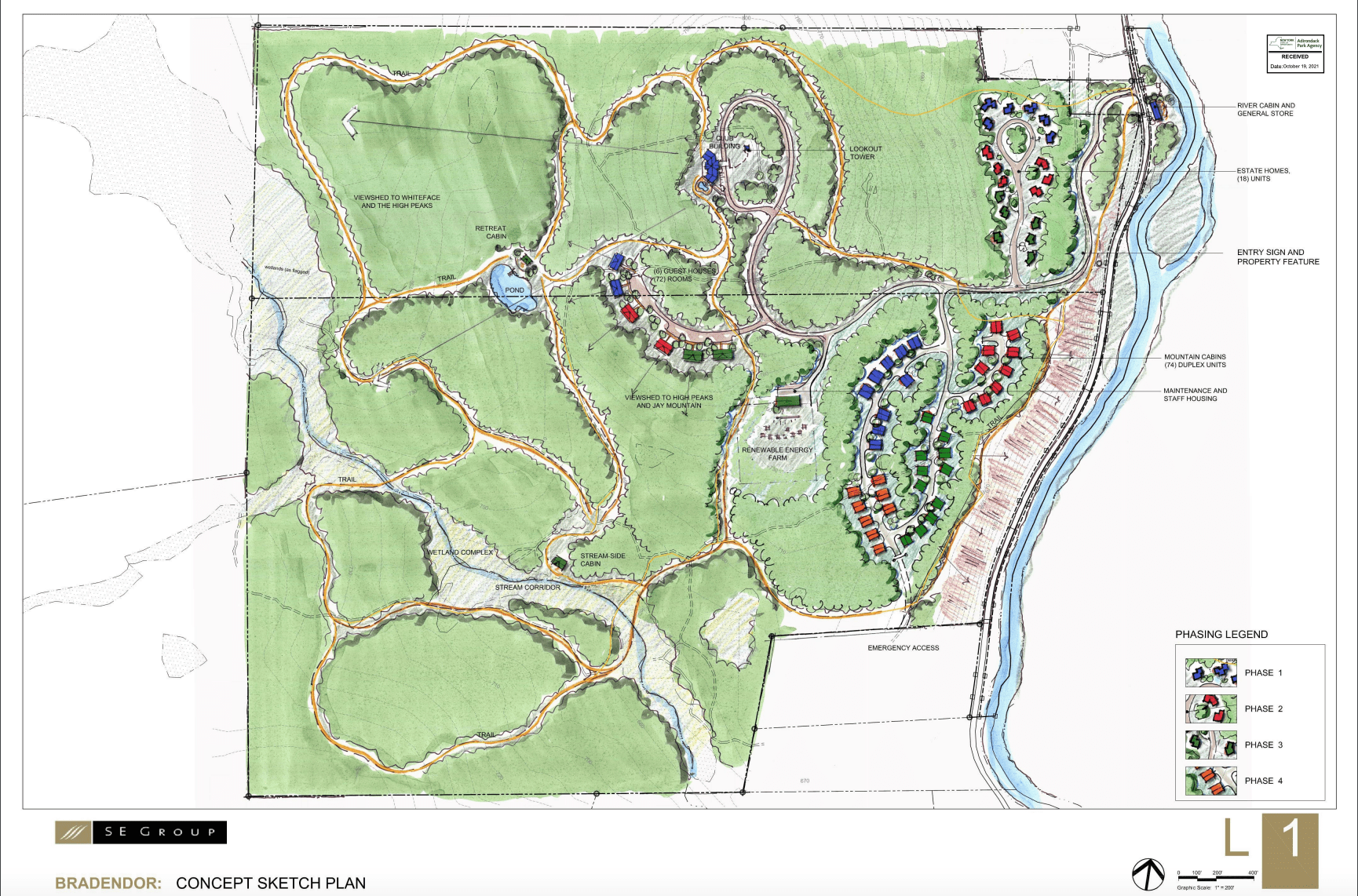 A sketch of the proposed subdivision in Jay, submitted as part of the application submitted to the Adirondack Park Agency.