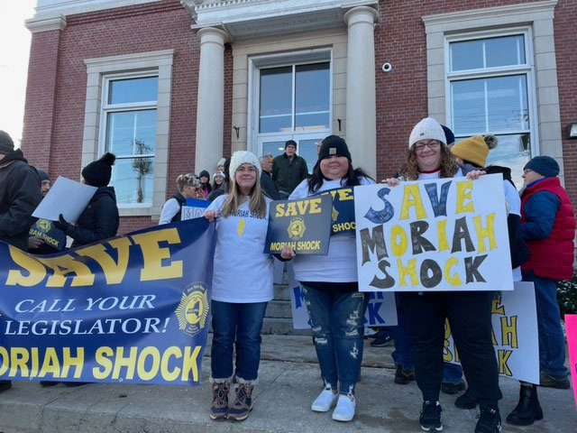 moriah shock rally attendees show support for the former Adirondack prison