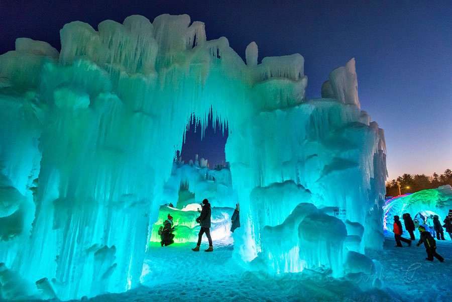 ice castles at night