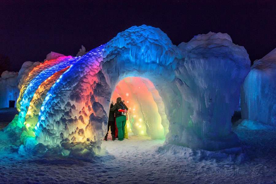 ice castles at night