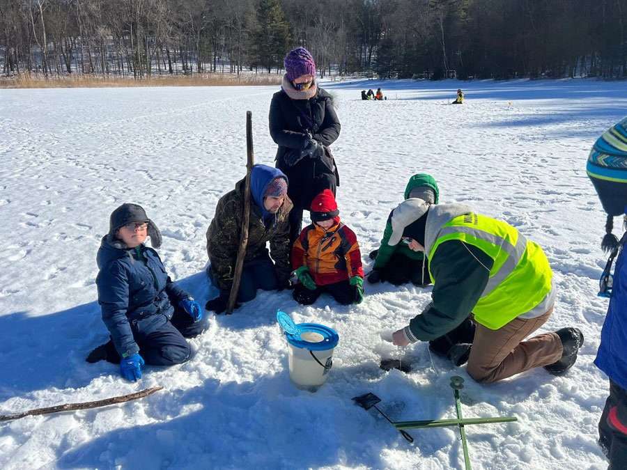 family ice fishing event