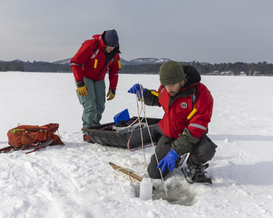 Scientists doing winter ice research and how it connects climate change