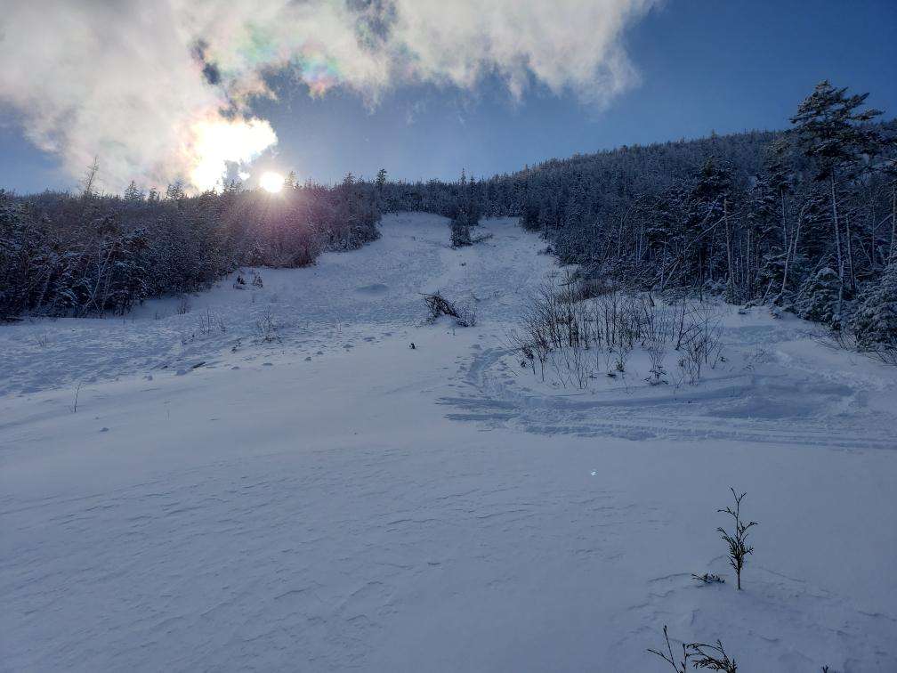 Avalanche debris on Wright Peak in February 2022. 
